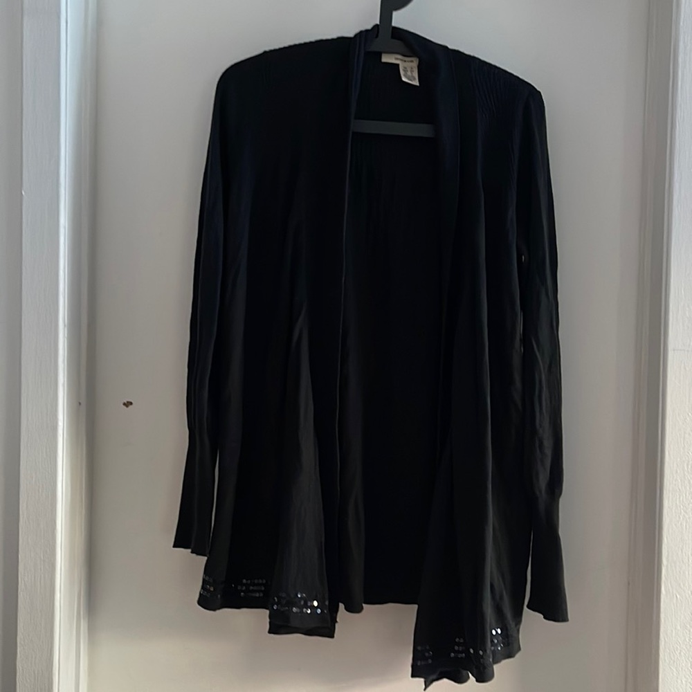 DKNY long cardigan with sequin edgings